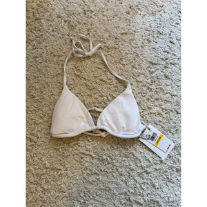 Women's Becca White Halter Bikini Top Medium NWT